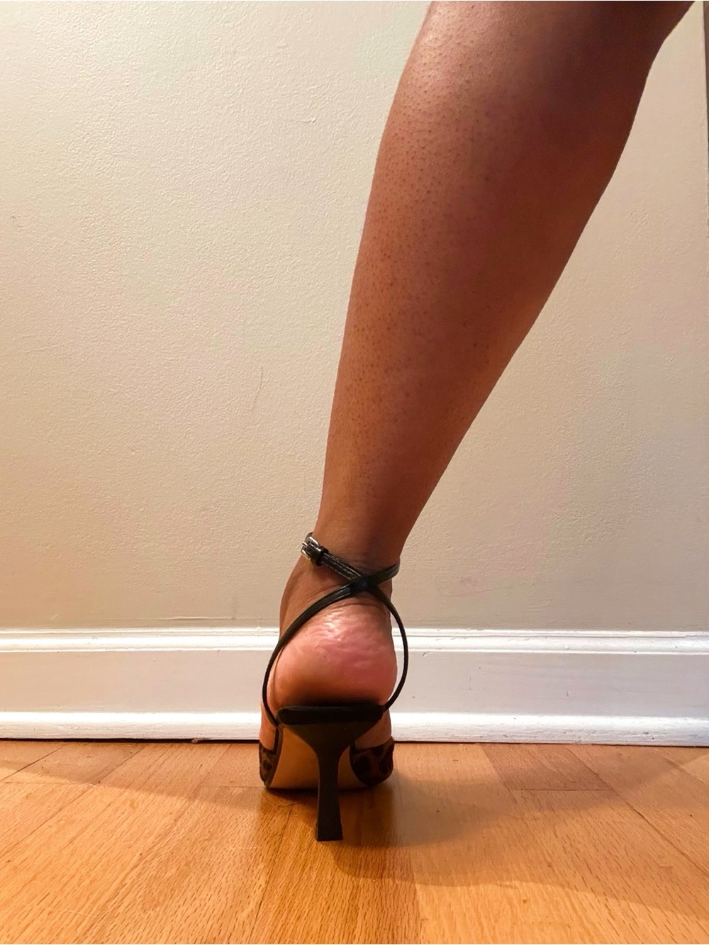 NWT Zara Leopard-Print Pointed Slingback Heels - Brown/Black - Size 40/US 9 - Picture 12 of 12